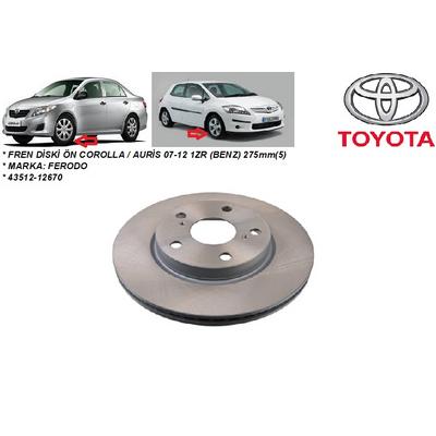 FREN DİSKİ ÖN COROLLA  AURİS 07-12 1ZR (BENZ) 275mm(5)