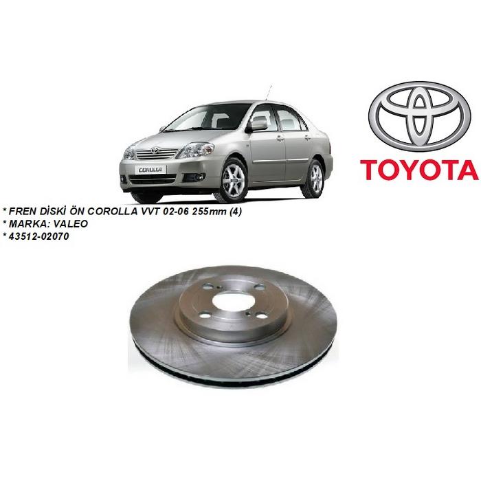 FREN DİSKİ ÖN COROLLA VVT 02-06 255mm (4)