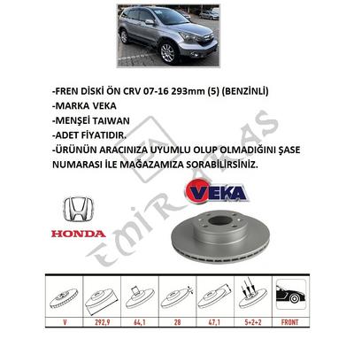 FREN DİSKİ ÖN CRV 07-16 293mm (5) (BENZİNLİ) RE5 / CRV 12-14 1,6 DİZEL RE6