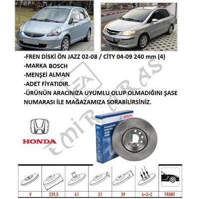 FREN DİSKİ ÖN JAZZ 02-08  CİTY 04-09 240 mm (4)