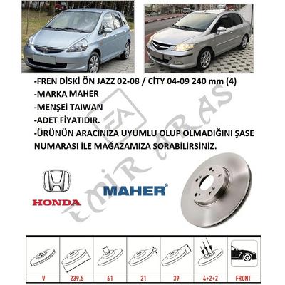FREN DİSKİ ÖN JAZZ 02-08  CİTY 04-09 240 mm (4)