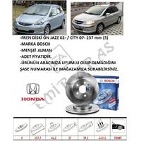 FREN DİSKİ ÖN JAZZ 02-  CİTY 06-09 257 mm (4) SUNROFLU