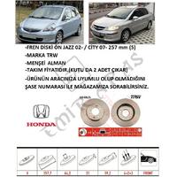 FREN DİSKİ ÖN JAZZ 02-  CİTY 06-09 257 mm (4) SUNROFLU