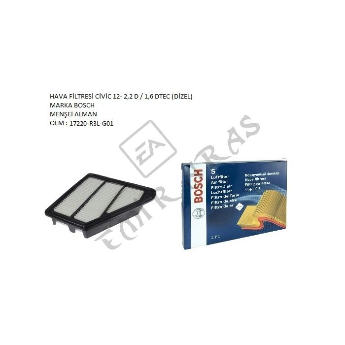 HAVA FİLTRESİ CİVİC 12- 2,2 D  1,6 DTEC (DİZEL) ( FK3 ) ( FK9 ) N16A1