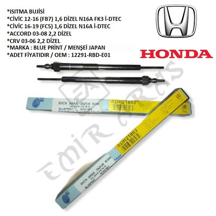 ISITMA BUJİSİ CİVİC 13- 1,6 N16A FK3 İ-DTEC  ACCORD 03-08 2,2  CRV 2,2