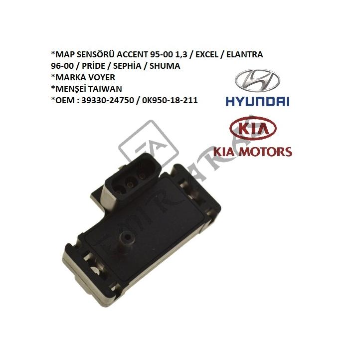 MAP SENSÖRÜ ACCENT 95-00 1,3  EXCEL  ELANTRA 96-00  PRİDE  SEPHİA  SHUMA