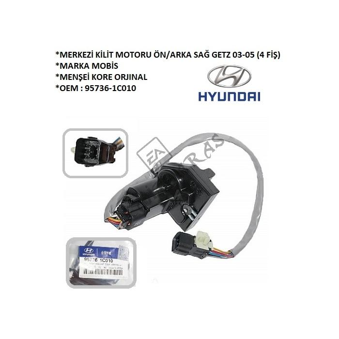 MERKEZİ KİLİT MOTORU ÖN ARKA SAĞ GETZ 03-05 (4 FİŞ)