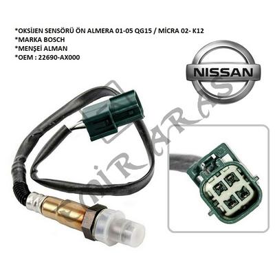 OKSİJEN SENSÖRÜ ÖN PRİMERA 03- ALMERA 98- 1,6 MİCRA NOTE (YEŞİL SOKET)