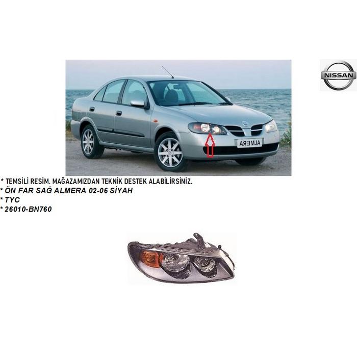 ÖN FAR SAĞ ALMERA 02-06 SİYAH
