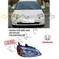 ÖN FAR SAĞ CİVİC 01-03 SARI ELEKTRİKLİ