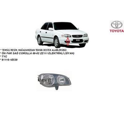 ÖN FAR SAĞ COROLLA 00-02 ZZ111 ELEKTRİKLİ (SİYAH)