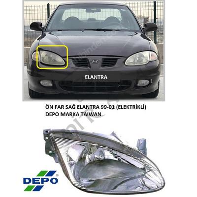 ÖN FAR SAĞ ELANTRA 99-01 (ELEKTRİKLİ) **