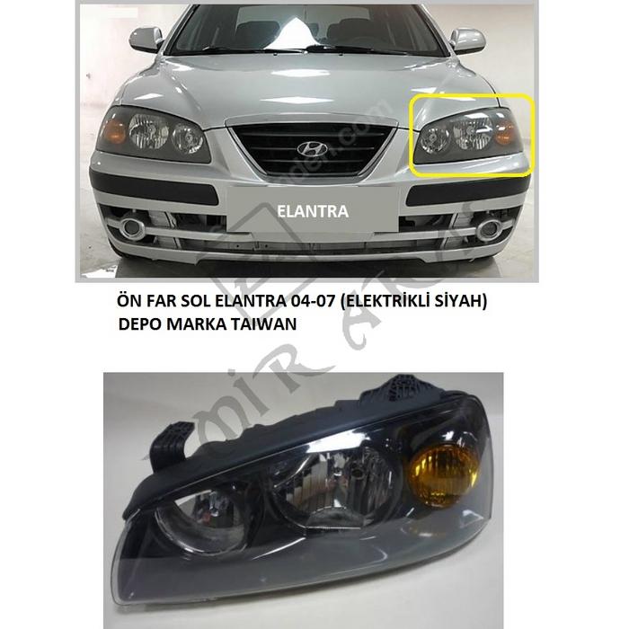 ÖN FAR SOL ELANTRA 04-07 (ELEKTRİKLİ SİYAH)