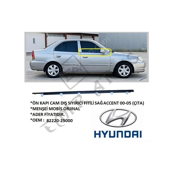 ÖN KAPI CAM DIŞ SIYIRICI FİTİLİ SAĞ ACCENT 00-05 (ÇITA)