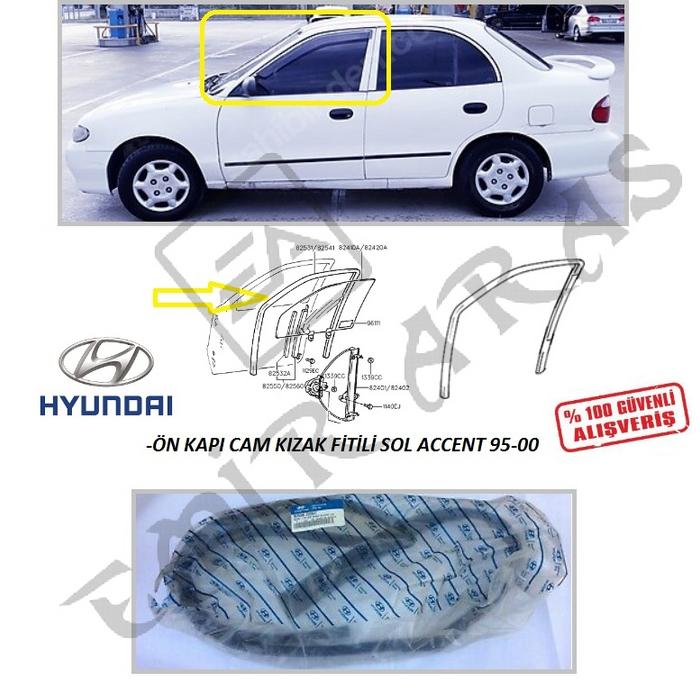 ÖN KAPI CAM (KIZAK) FİTİLİ SOL ACCENT 95-00
