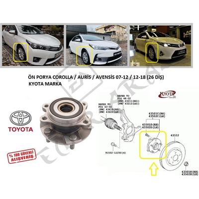 ÖN PORYA COROLLA  AURİS  AVENSİS 07-12  12-18  RAV4 06- (26 DİŞ)