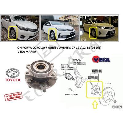 ÖN PORYA COROLLA  AURİS  AVENSİS 07-12  12-18  RAV4 06- (26 DİŞ)