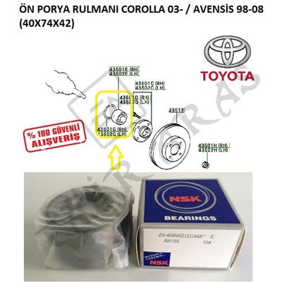 ÖN PORYA RULMANI COROLLA 03-  AVENSİS 98-08 (40X74X42)