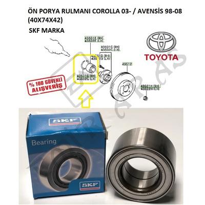 ÖN PORYA RULMANI COROLLA 03-  AVENSİS 98-08 (40X74X42)