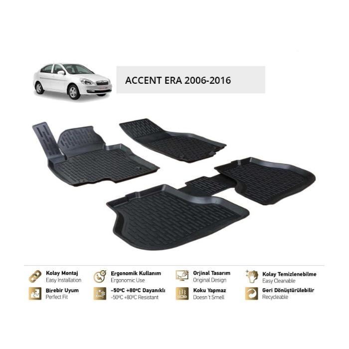 PASPAS ACCENT ERA 06-12 3D (SİYAH)
