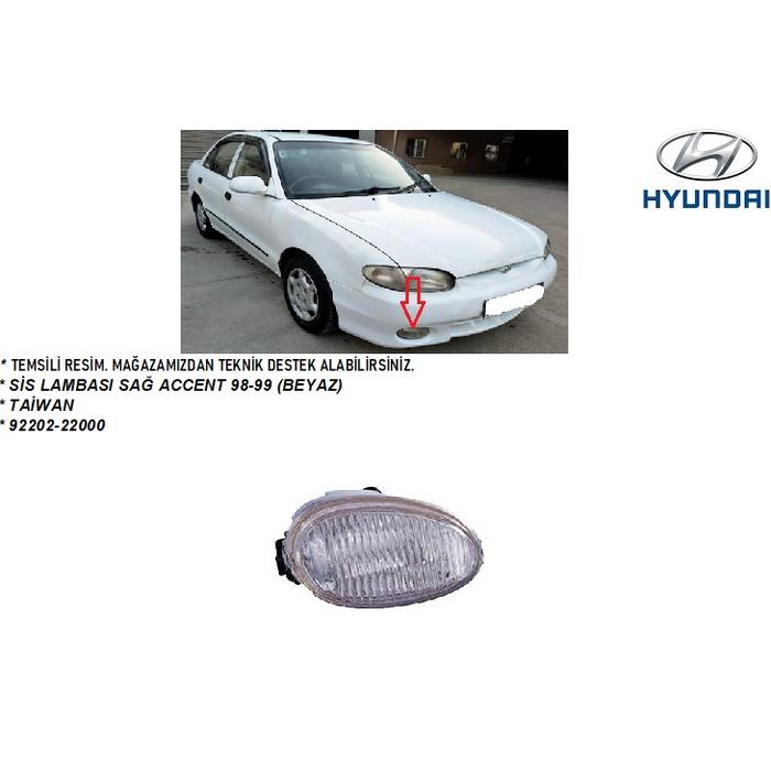 SİS LAMBASI SAĞ ACCENT 98-99 (BEYAZ)