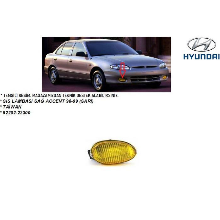 SİS LAMBASI SAĞ ACCENT 98-99 (SARI)