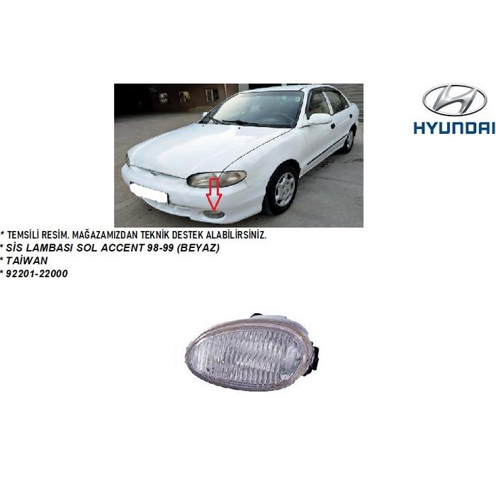 SİS LAMBASI SOL ACCENT 98-99 (BEYAZ)