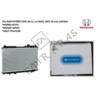SU RADYATÖRÜ CİVİC 06-11 FD6 1,6 MAN. (MT) 26mm (JAPAN)