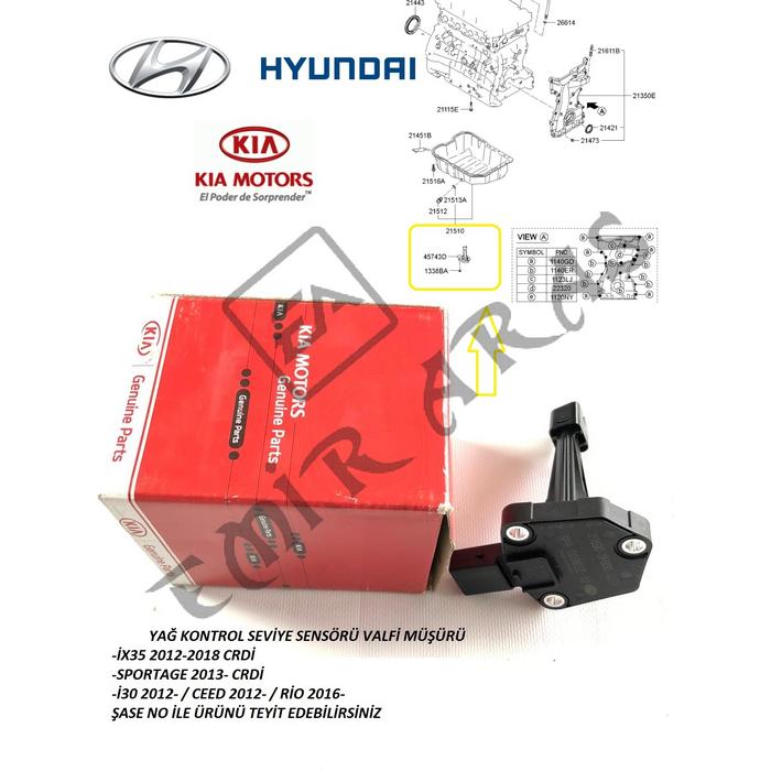 YAĞ KONTROL SEVİYE SENSÖRÜ VALFİ MÜŞÜRÜ RİO 12-  İX35  SPORTAGE CRDİ
