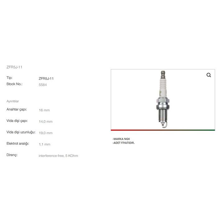 ZFR5J11 BUJİ CİVİC 1,5 95-01 1,4 01- HRV 1,6 16V 99-