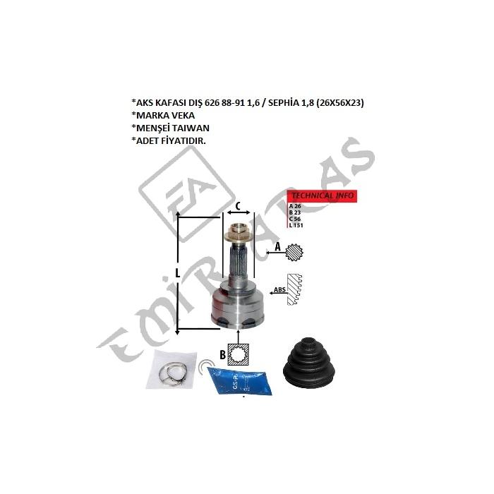 AKS KAFASI DIŞ 626 88-91 1,6 F6 SEPHİA 1,8 (26X56X23)