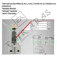 AKS KAFASI DIŞ PRİDE 90-01 1,3 16V COURE 01-07 MAZDA 121 (24X19X52)