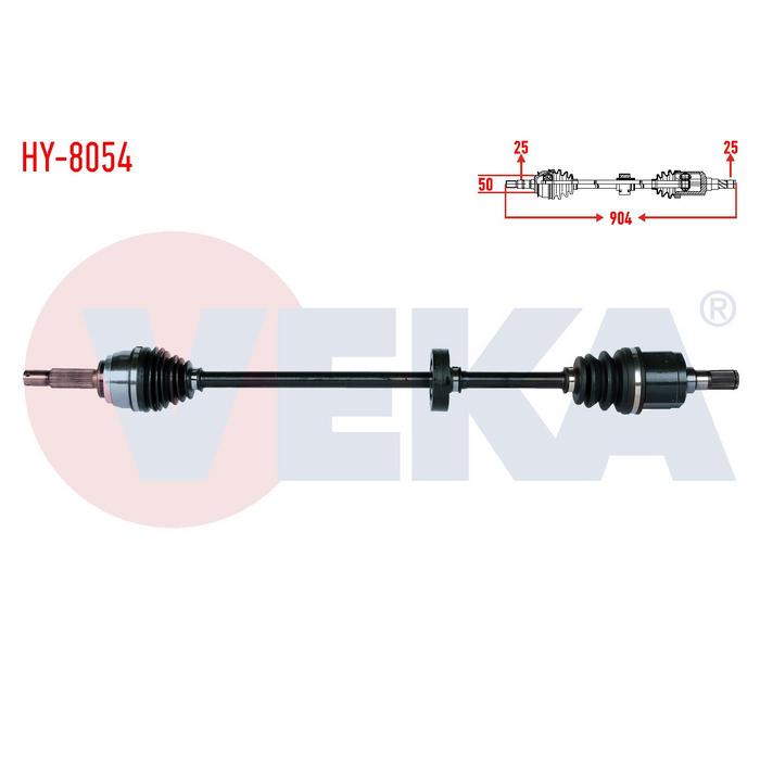AKS KOMPLE SAĞ EXCEL 90-94 ACCENT 95-00 BENZİNLİ MAN. (MT) 904mm