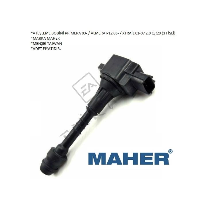 ATEŞLEME BOBİNİ PRİMERA 03- ALMERA P12 03- XTRAİL 01-07 2,0 QR20 (3 FİŞLİ)