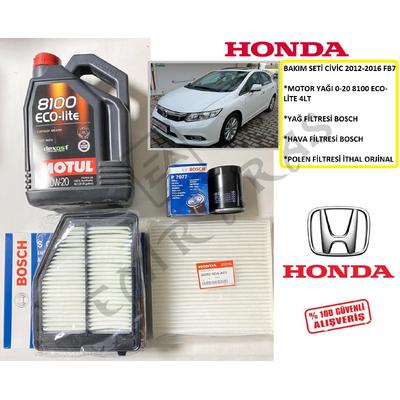 BAKIM SETİ CİVİC 12-16 FB7 (HAVA+YAĞ+POLEN+MOTOR YAĞI 0-20 MOTUL)