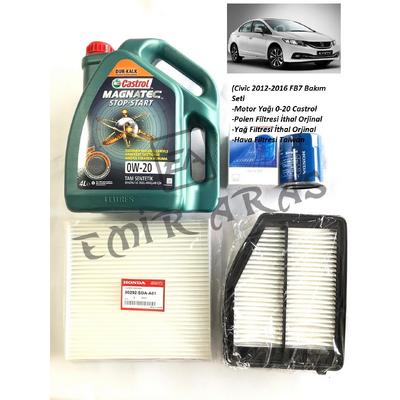 BAKIM SETİ CİVİC 12-16 FB7 (HAVA+YAĞ+POLEN+MOTOR YAĞI CASTROL 4LT)