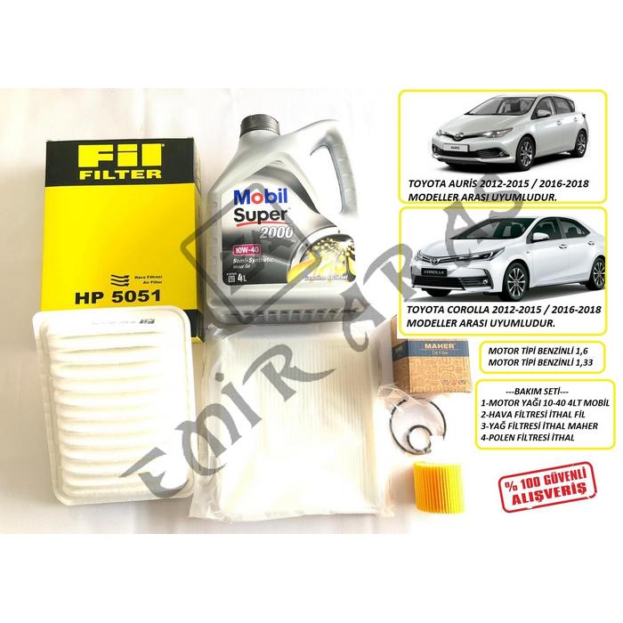 BAKIM SETİ COROLLA 2012-2018 AURİS 2012-2018 1,6 1,33 BENZİNLİ