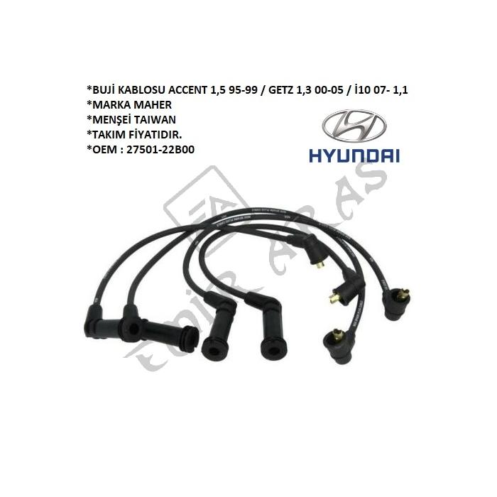 BUJİ KABLOSU ACCENT 1,5 95-99 G4EK GETZ 1,3 00-05 İ10 07- 1,1