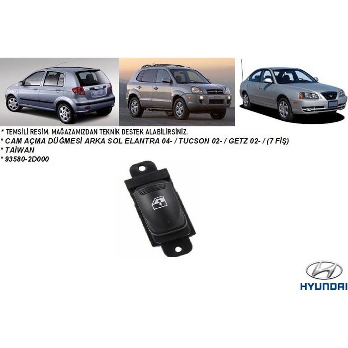 CAM AÇMA DÜĞMESİ ARKA SOL SAĞ ELANTRA 04- TUCSON 02- GETZ 02- SONATA 01-0(7 FİŞ)
