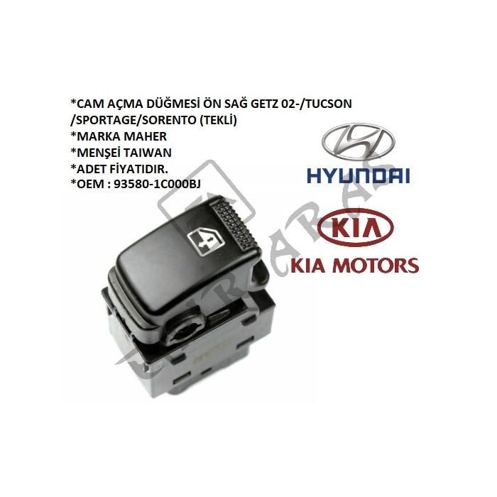 CAM AÇMA DÜĞMESİ ÖN SAĞ GETZ 02- TUCSON SPORTAGE SORENTO (TEKLİ)