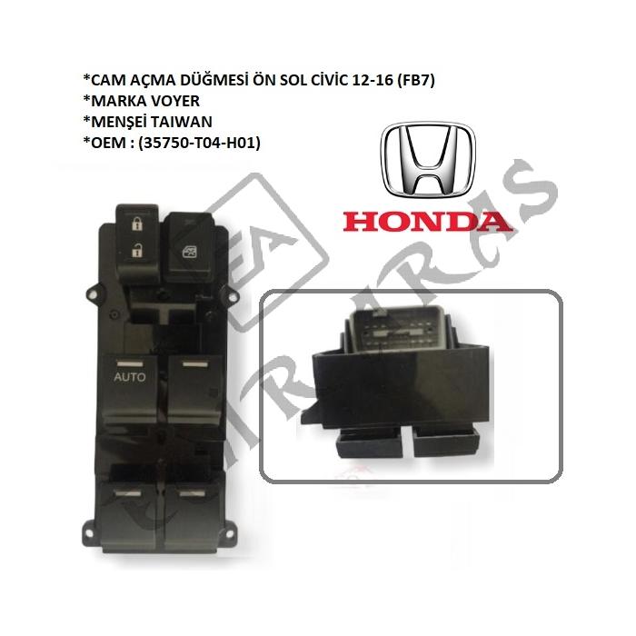 CAM AÇMA DÜĞMESİ ÖN SOL CİVİC 12-16 (FB7) (35750-T04-H01)