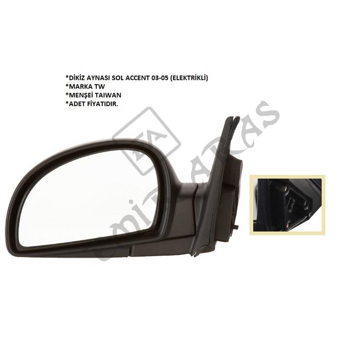 DİKİZ AYNASI SOL ACCENT 03-05 (ELEKTRİKLİ)