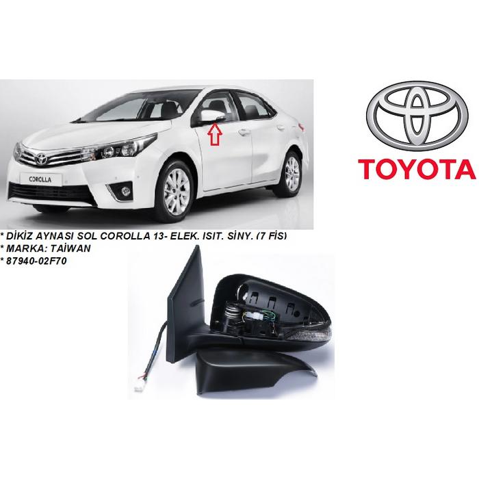 DİKİZ AYNASI SOL COROLLA 13- ELEK. ISIT. SİNY. (7 FİŞ)