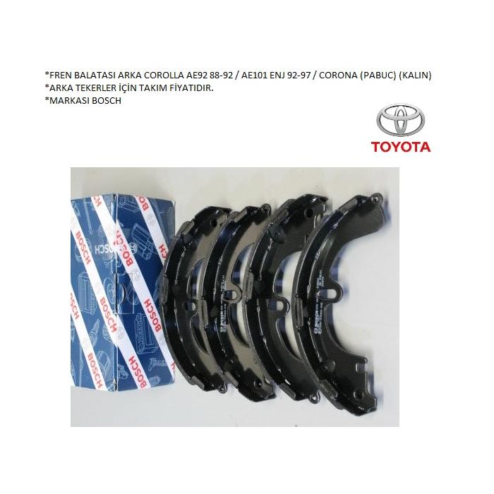 FREN BALATASI ARKA COROLLA AE92 88-92 AE101 ENJ 92-97 CORONA (PABUC) (KALIN)
