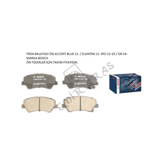 FREN BALATASI ÖN ELANTRA 17-19 RİO 17-19 / STONİC 17- IONIQ 16- NİRO 16-