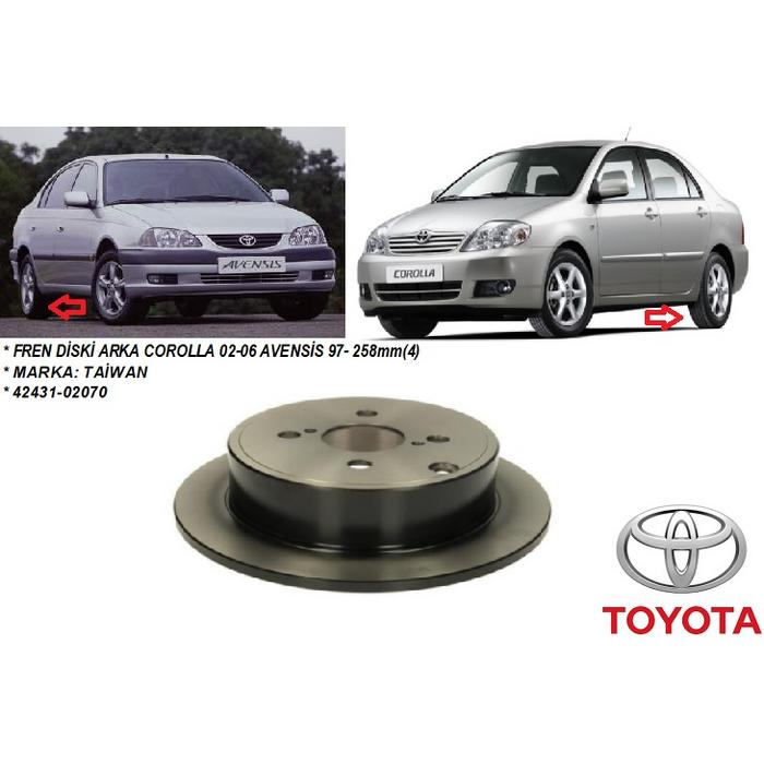 FREN DİSKİ ARKA COROLLA 02-06 AVENSİS 97- 258mm(4)