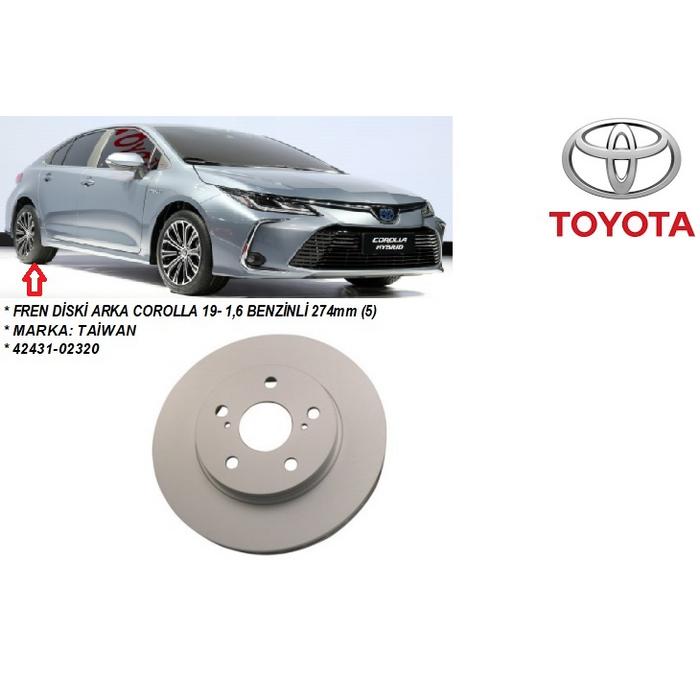 FREN DİSKİ ARKA COROLLA 19- 1,6 BENZİNLİ 274mm (5)