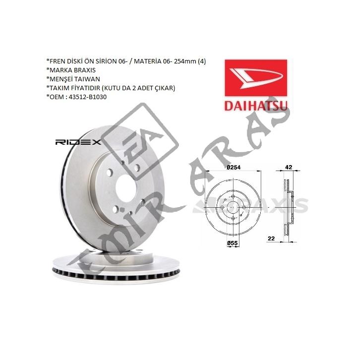 FREN DİSKİ ÖN SİRİON 06- MATERİA 06- 254mm (4)