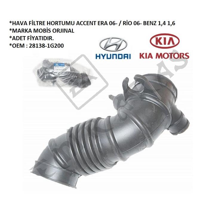 HAVA FİLTRE HORTUMU ACCENT ERA 06- RİO 06- BENZ 1,4 1,6