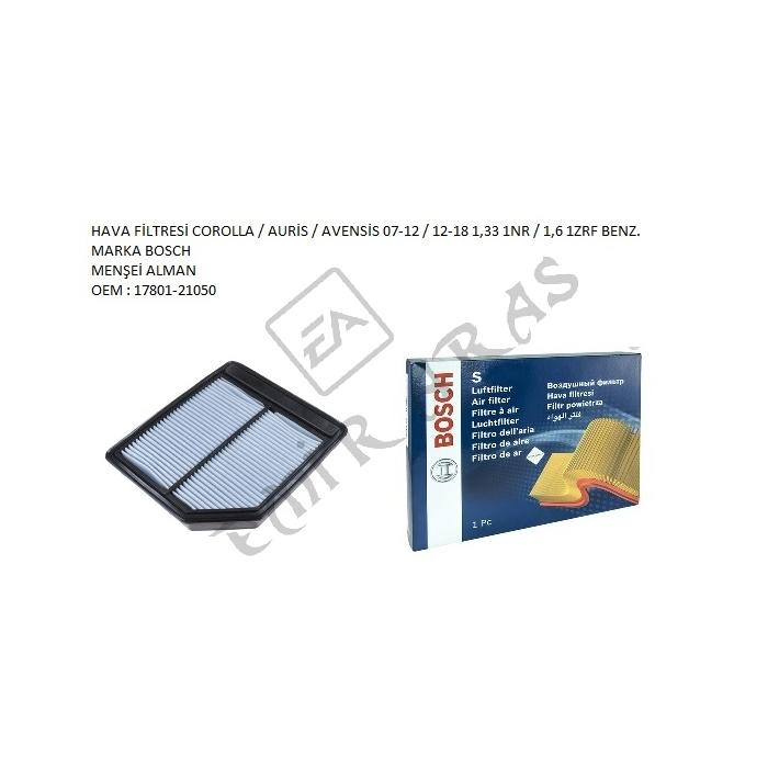 HAVA FİLTRESİ COROLLA AURİS AVENSİS 07-12 12-18 1,33 1NR 1,6 1ZRF BENZ.